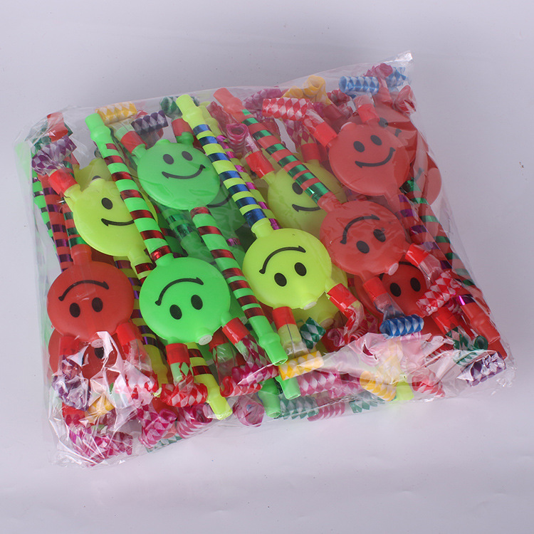Blowouts Smiling Face Horn Whistle Blowing Small Toy Stall Hot Selling Supply Birthday Party WeChat Business Push Small Gifts Blowouts Smiling Face Horn Whistle Blowing Small Toy Stall Hot Selling Supply Birthday Party WeChat Business Push Small Gifts