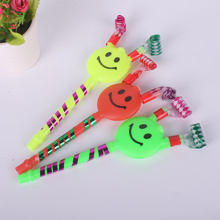 Blowouts Smiling Face Horn Whistle Blowing Small Toy Stall Hot Selling Supply Birthday Party WeChat Business Push Small Gifts Blowouts Smiling Face Horn Whistle Blowing Small Toy Stall Hot Selling Supply Birthday Party WeChat Business Push Small Gifts