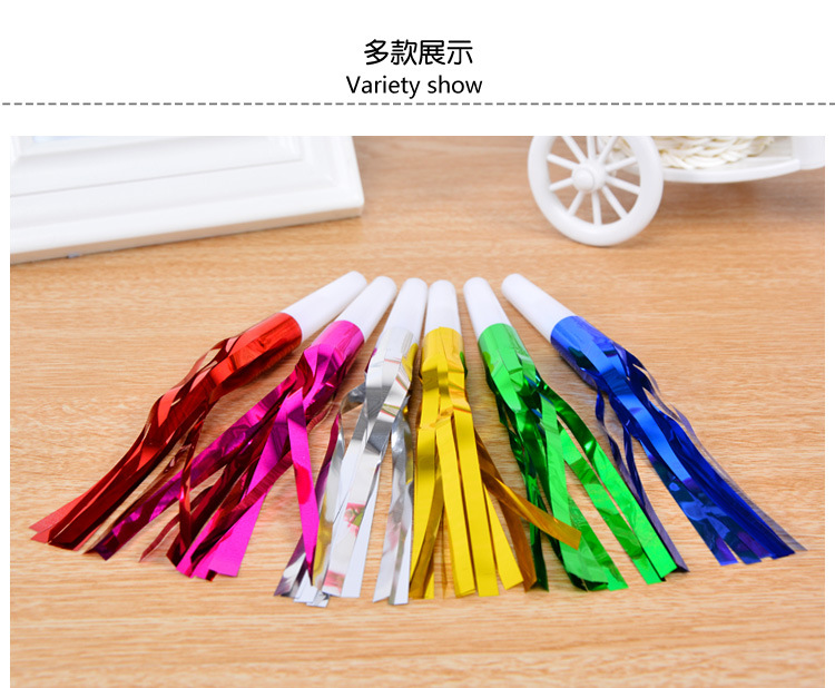 Blowing Dragon Whistle Party Horn Party Birthday Party Children Toy Whistle Cheering Props Rain Silk Blowing Dragon 6 Pieces