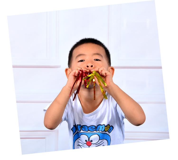 Blowing Dragon Whistle Party Horn Party Birthday Party Children Toy Whistle Cheering Props Rain Silk Blowing Dragon 6 Pieces