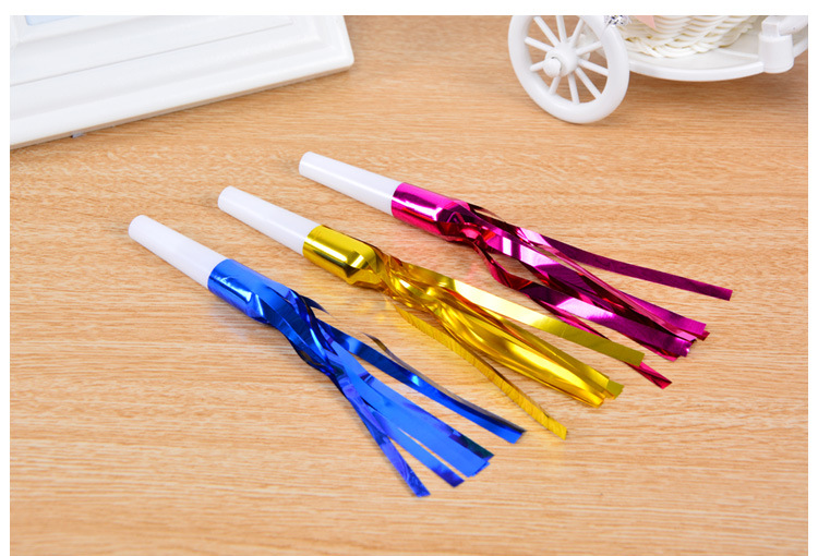 Blowing Dragon Whistle Party Horn Party Birthday Party Children Toy Whistle Cheering Props Rain Silk Blowing Dragon 6 Pieces