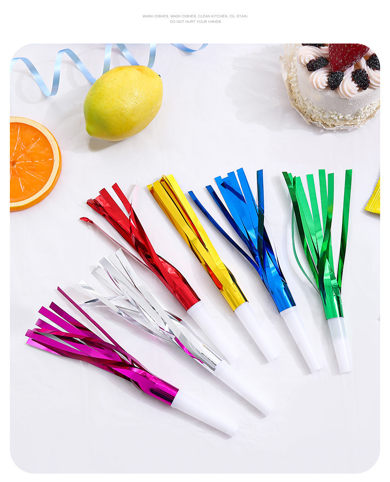 New Factory Direct Supply Rain Silk Blowouts Children Whistle Baby Birthday Party Supplies Cheering Props Toy Horn