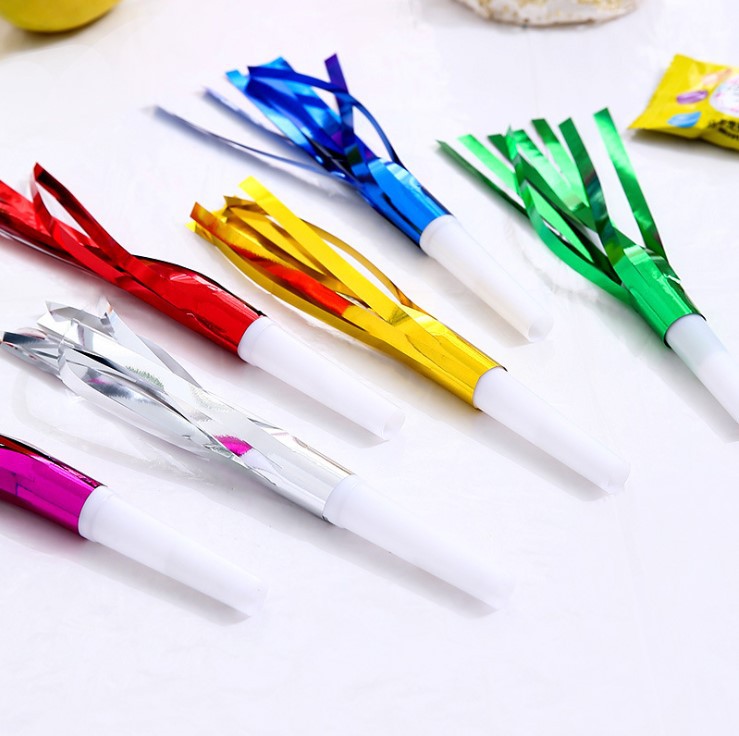 New Factory Direct Supply Rain Silk Blowouts Children Whistle Baby Birthday Party Supplies Cheering Props Toy Horn