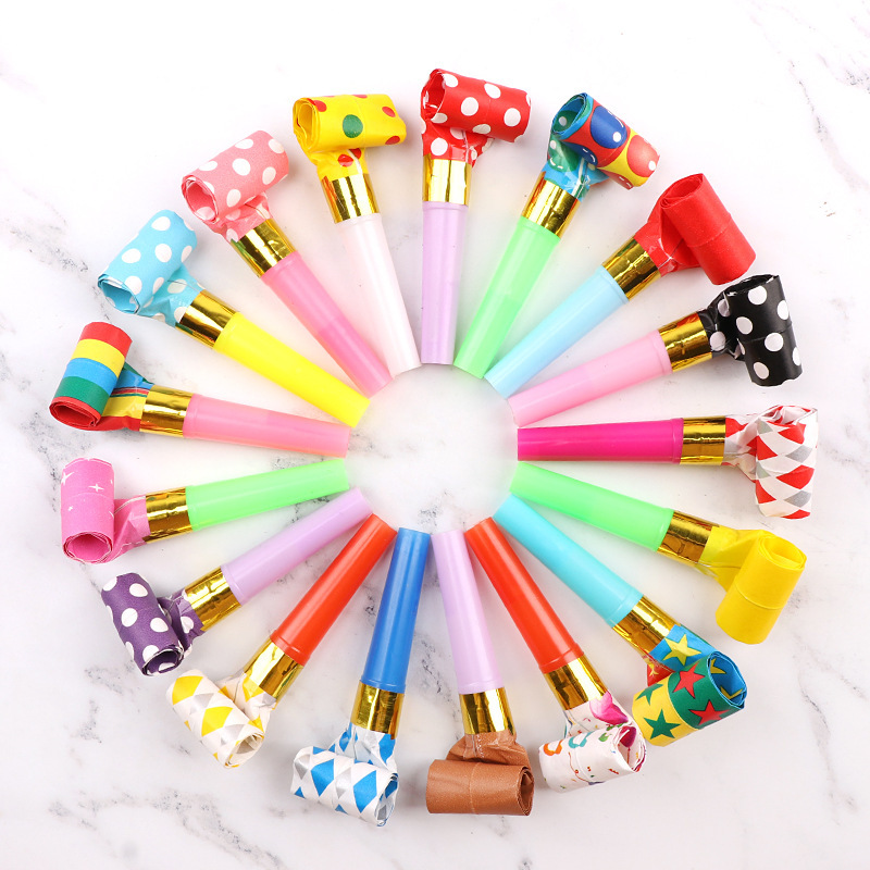 Dragon Whistle  Wholesale 6.5cm Dot Solid Color Blowouts Birthday Party Supplies Birthday Whistle Horn Cheering Props