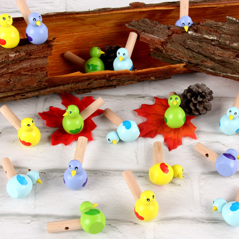Children&#039;s Whistle Toys Wooden Cartoon Whistle Baby Music Toys Wooden Small Horn Cross-Border Creative Small Toys