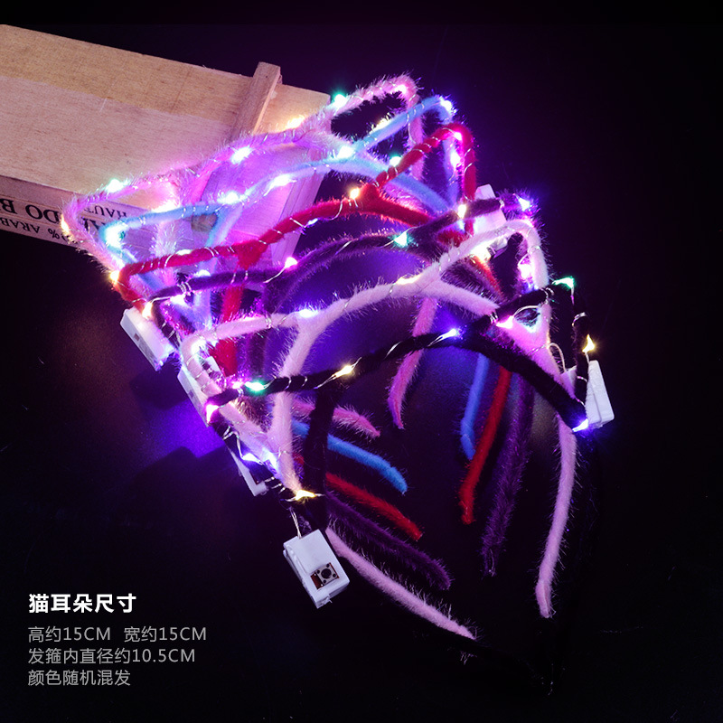 Mickey Luminous Headband Stall Supply Hot Sale Antlers Headband Night Market Hot Sale LED Luminous Hairpin Children &#039;S Toys