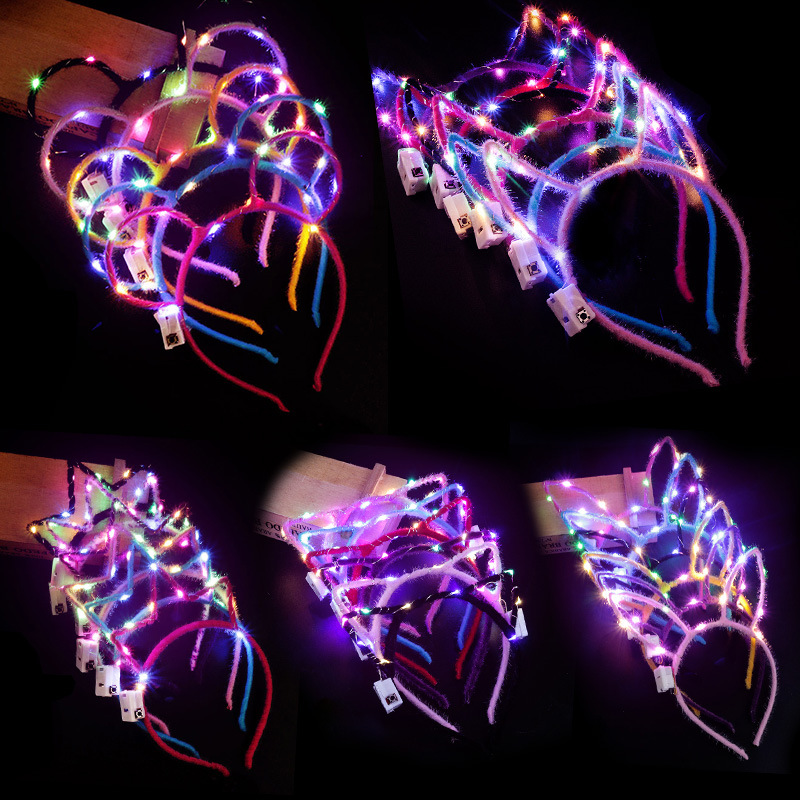 Mickey Luminous Headband Stall Supply Hot Sale Antlers Headband Night Market Hot Sale LED Luminous Hairpin Children &#039;S Toys
