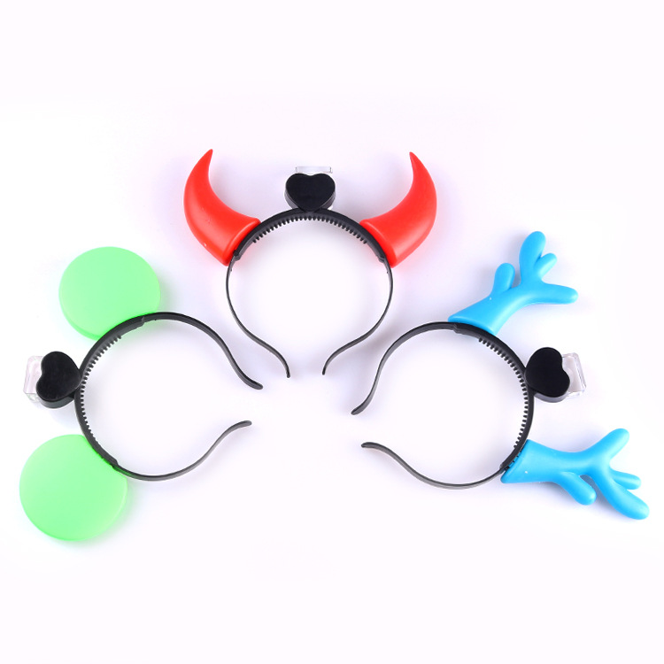Mickey Luminous Headband Stall Supply Hot Sale Antlers Headband Night Market Hot Sale LED Luminous Hairpin Children &#039;S Toys
