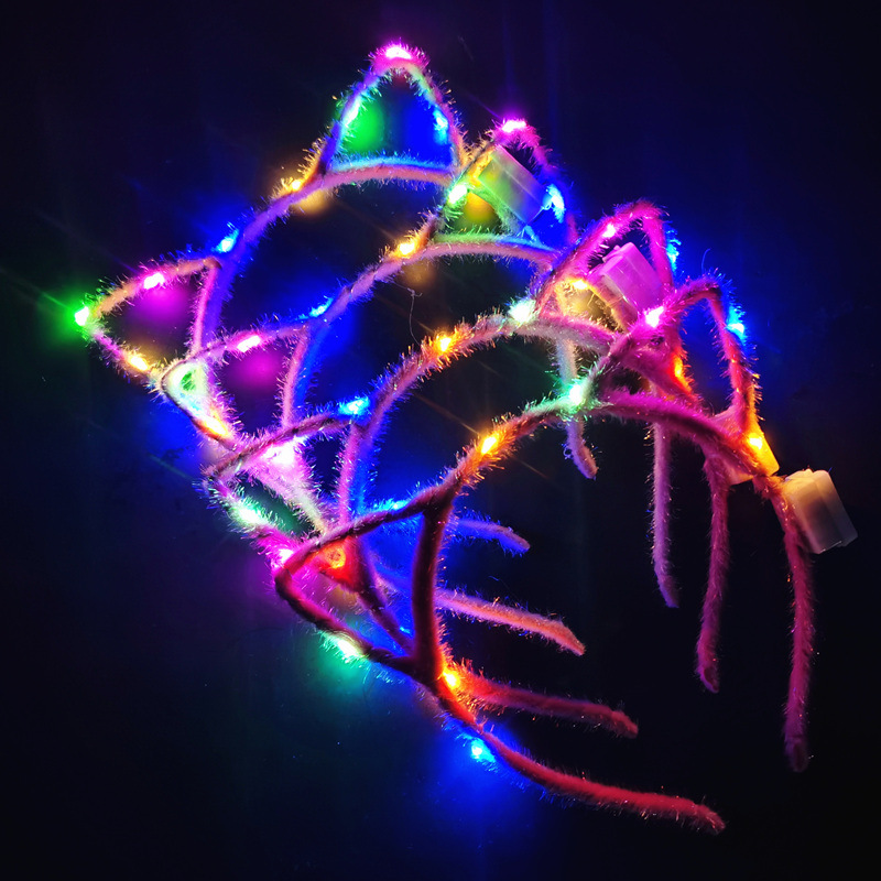 Year Of Tiger Small Gift Luminous Headband Antlers Magic Wand Headband Children 'S Toys Wholesale Push Night Market Stall Supply