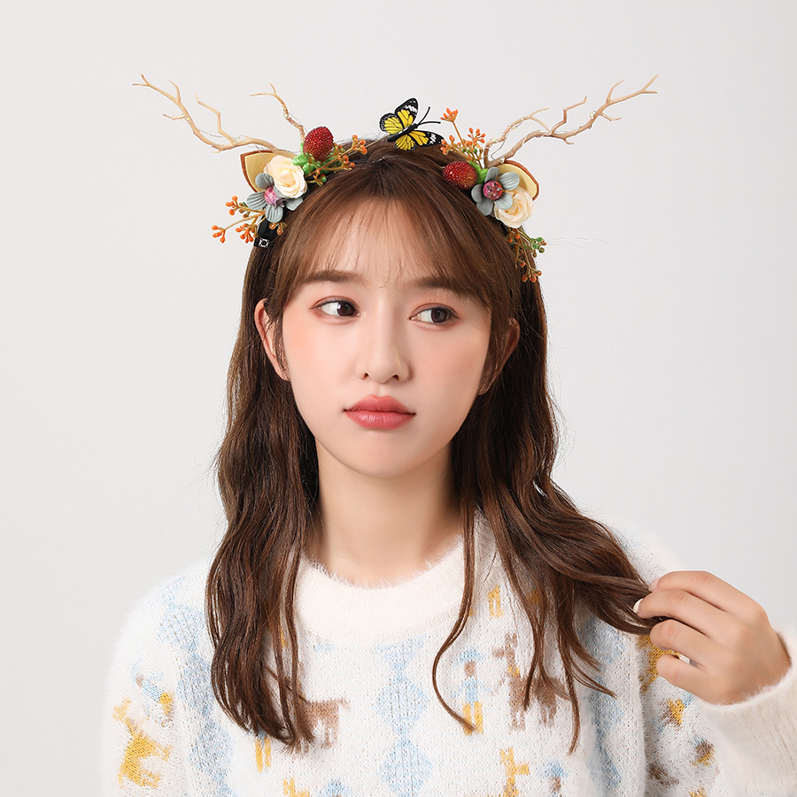 Cross-Border New Arrival Christmas Headband Luminous Elk Berry Antlers Headdress Party Show Factory Direct Supply Cross-Border New Arrival Christmas Headband Luminous Elk Berry Antlers Headdress Party Show Factory Direct Supply