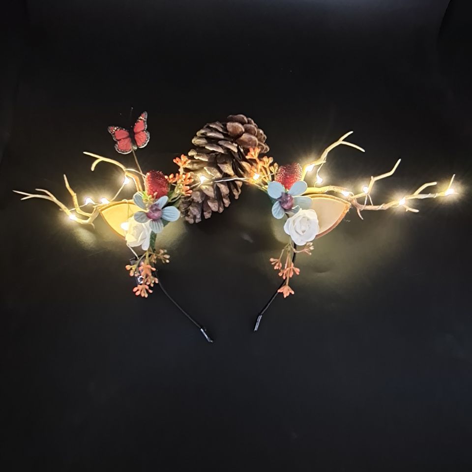 Cross-Border New Arrival Christmas Headband Luminous Elk Berry Antlers Headdress Party Show Factory Direct Supply Cross-Border New Arrival Christmas Headband Luminous Elk Berry Antlers Headdress Party Show Factory Direct Supply