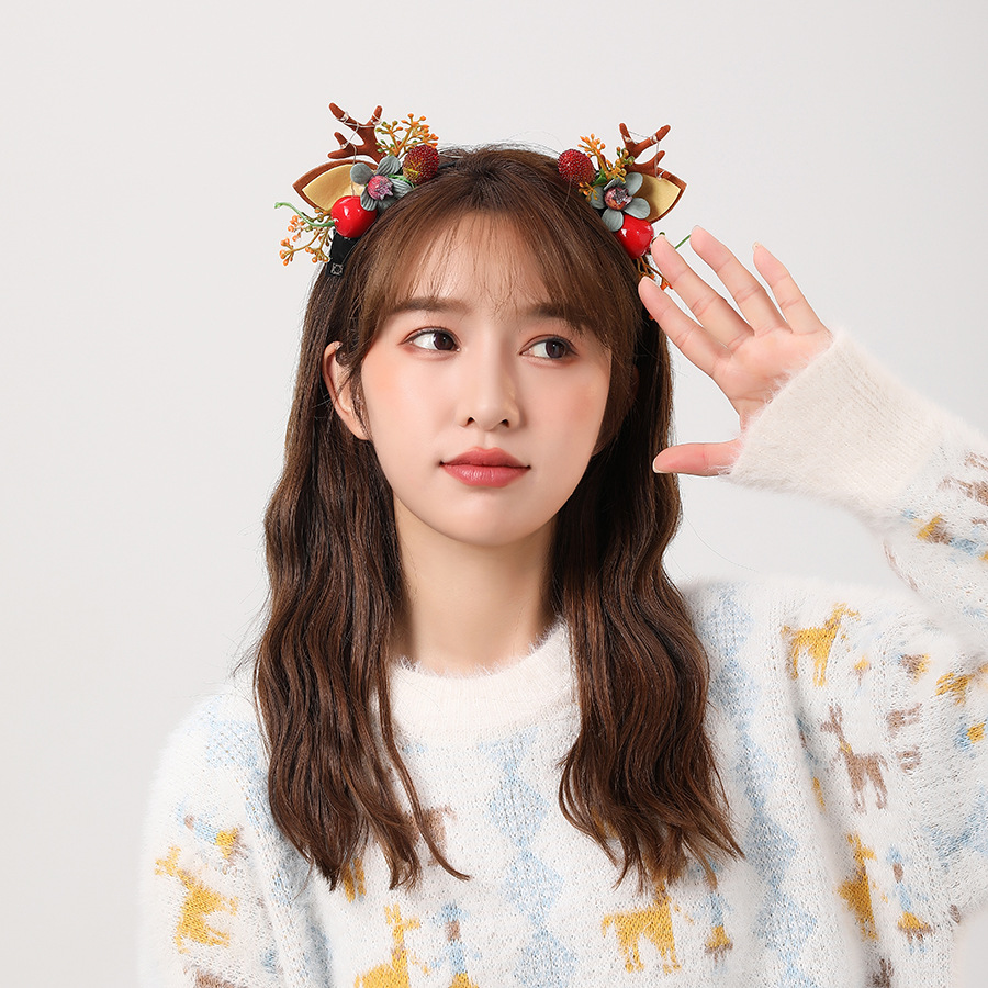 Cross-Border New Arrival Christmas Headband Luminous Elk Berry Antlers Headdress Party Show Factory Direct Supply Cross-Border New Arrival Christmas Headband Luminous Elk Berry Antlers Headdress Party Show Factory Direct Supply