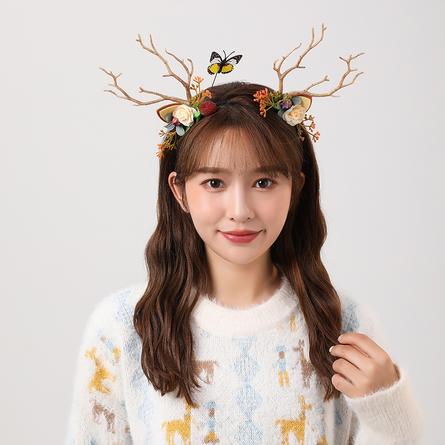Cross-Border New Arrival Christmas Headband Luminous Elk Berry Antlers Headdress Party Show Factory Direct Supply Cross-Border New Arrival Christmas Headband Luminous Elk Berry Antlers Headdress Party Show Factory Direct Supply