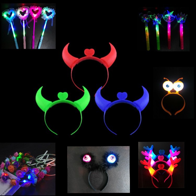 Shuangwei Toy New Luminous Horn Antlers Cheering Props Luminous Headband Headdress Wholesale Stall Toys