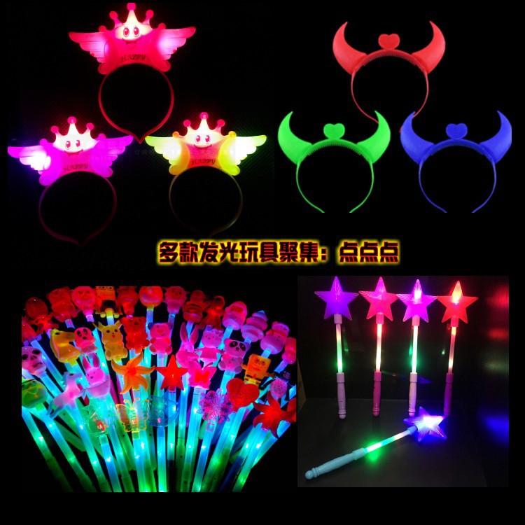 Shuangwei Toy New Luminous Horn Antlers Cheering Props Luminous Headband Headdress Wholesale Stall Toys