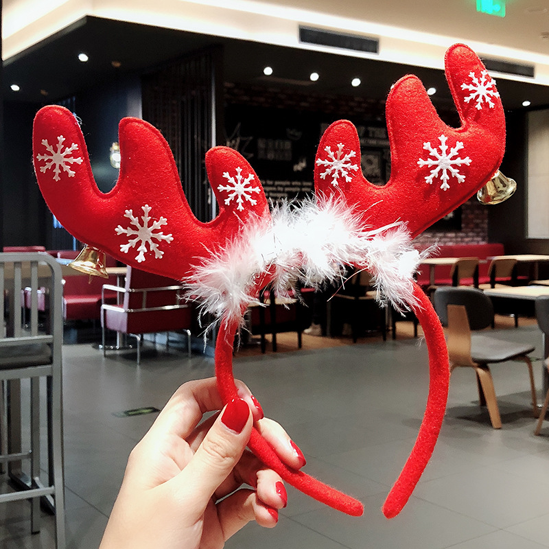 festival Holiday Dress up Antlers Headdress Female Online Influencer Luminous Old Man Headband Buckle Decorations