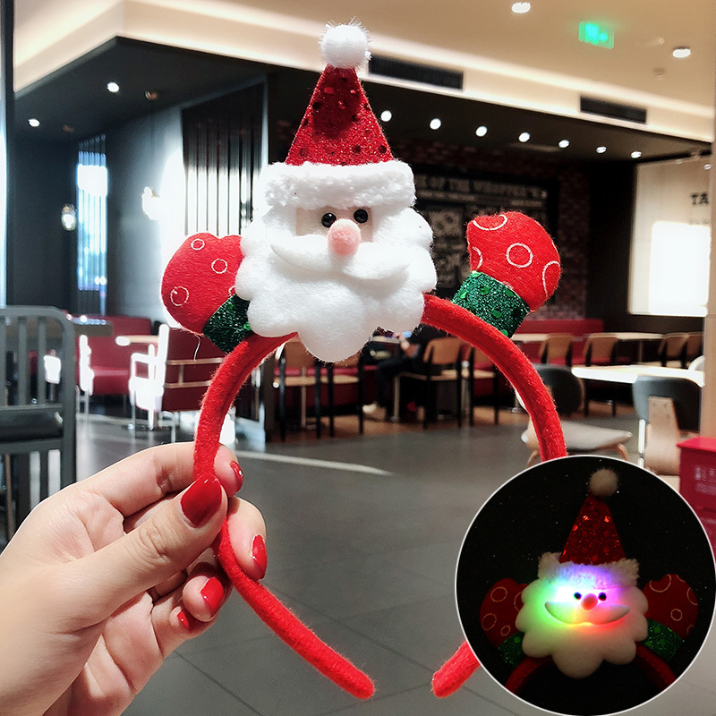 festival Holiday Dress up Antlers Headdress Female Online Influencer Luminous Old Man Headband Buckle Decorations festival Holiday Dress up Antlers Headdress Female Online Influencer Luminous Old Man Headband Buckle Decorations