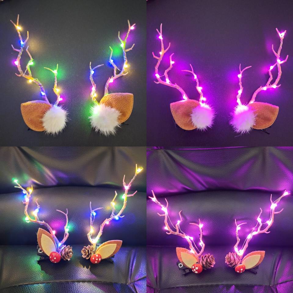 Christmas New Headdress Halloween Luminous Barrettes Elk Headband Seaside Antlers Hair Accessories Head