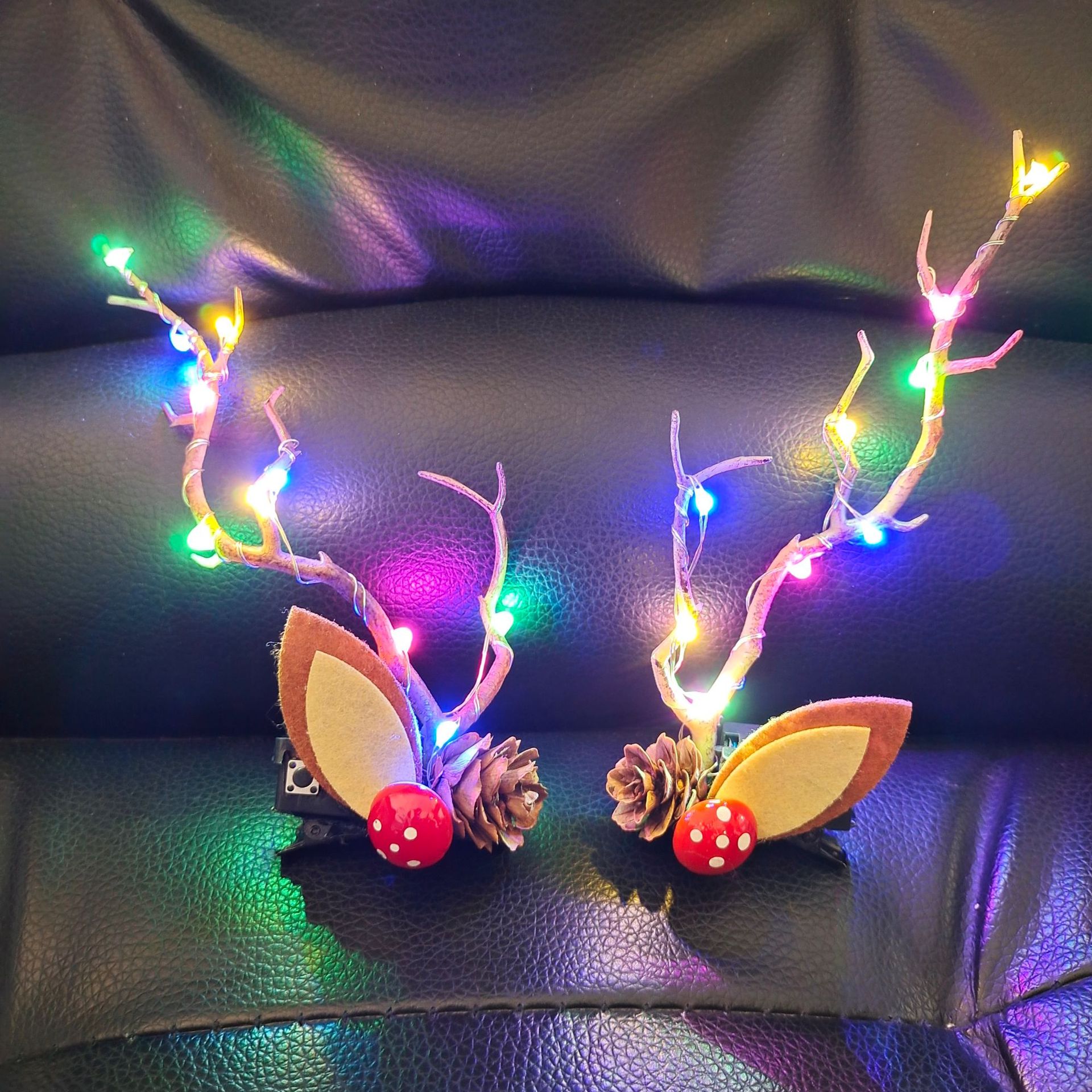 Christmas New Headdress Halloween Luminous Barrettes Elk Headband Seaside Antlers Hair Accessories Head