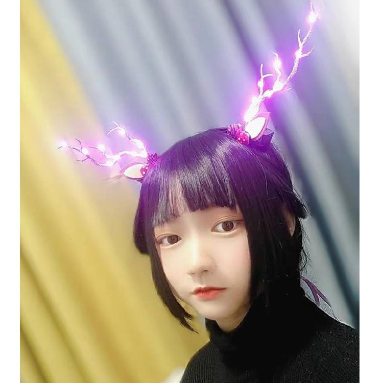 Christmas New Headdress Halloween Luminous Barrettes Elk Headband Seaside Antlers Hair Accessories Head