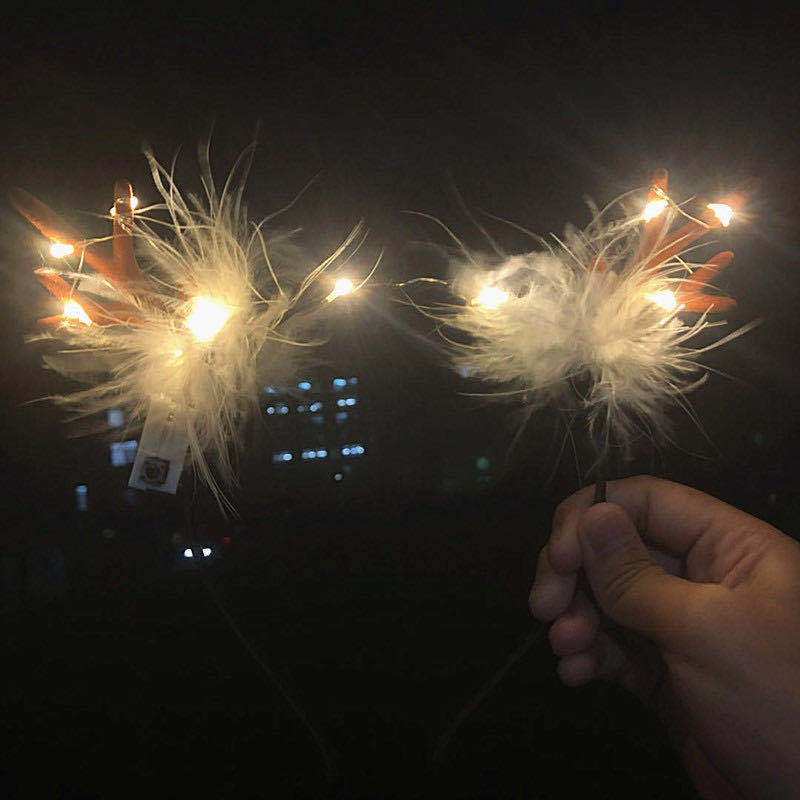 New Luminous Feather Antlers Headdress Christmas Toys Stall Supply Square Night Market Travel Hot Sale at Scenic Spot Toys