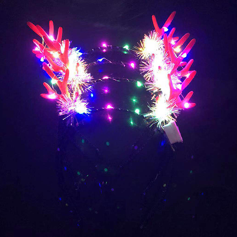 Christmas Head Band Internet Celebrity Luminous Antlers Headband Christmas Headwear Antler Barrettes Creative Headdress Push Small Gift Christmas Head Band Internet Celebrity Luminous Antlers Headband Christmas Headwear Antler Barrettes Creative Headdress Push Small Gift