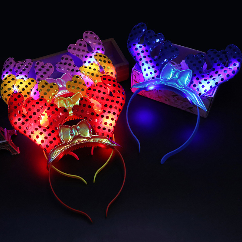  Antlers Factory Direct Sales Concert Cheering Props Luminous Headband Headdress Wholesale Stall Toys Luminous Antlers