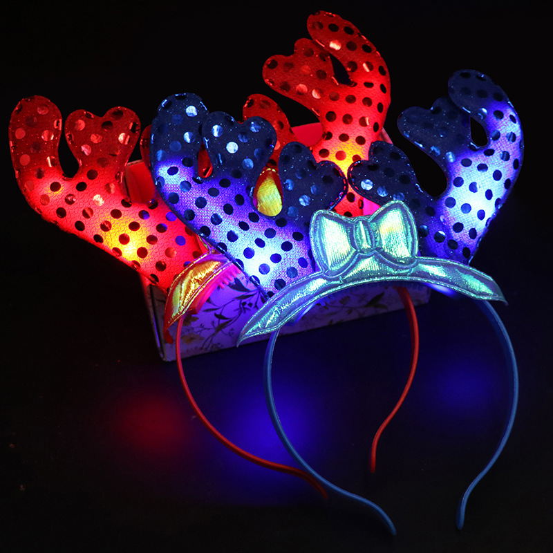  Antlers Factory Direct Sales Concert Cheering Props Luminous Headband Headdress Wholesale Stall Toys Luminous Antlers