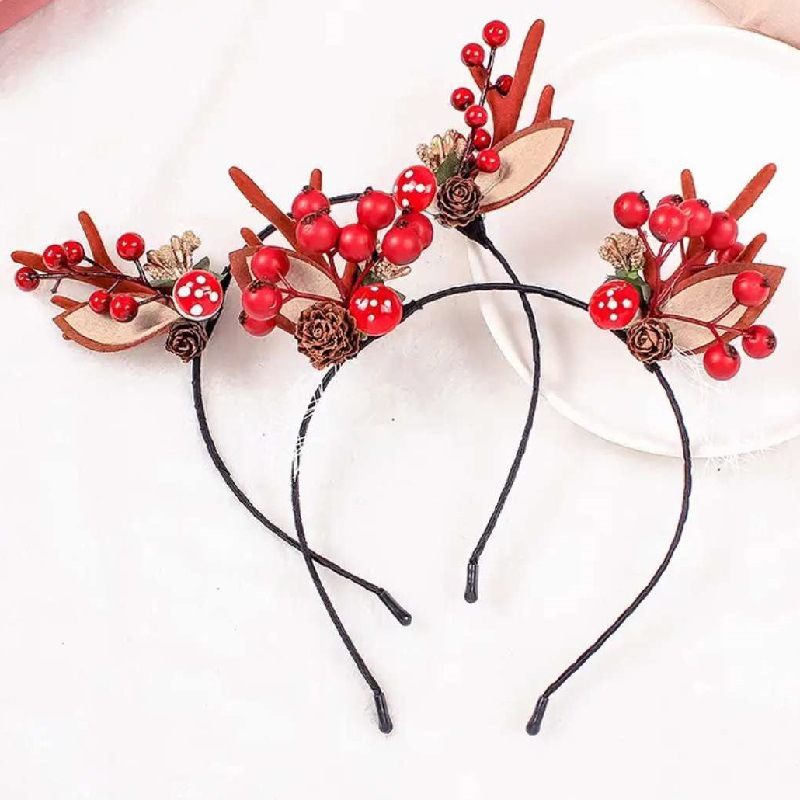 Luminous Antlers Headband Cross-Border New Arrival Christmas Headband Elk Berry Cat Ears Headdress Factory Wholesale Luminous Antlers Headband Cross-Border New Arrival Christmas Headband Elk Berry Cat Ears Headdress Factory Wholesale