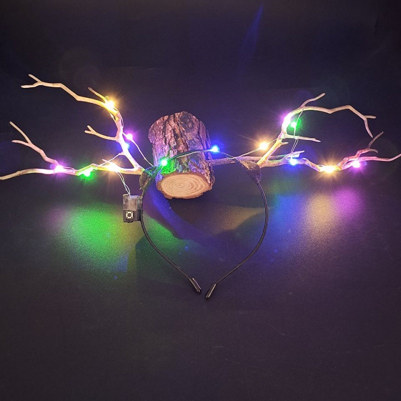 Luminous Antlers Headband Cross-Border New Arrival Christmas Headband Elk Berry Cat Ears Headdress Factory Wholesale Luminous Antlers Headband Cross-Border New Arrival Christmas Headband Elk Berry Cat Ears Headdress Factory Wholesale