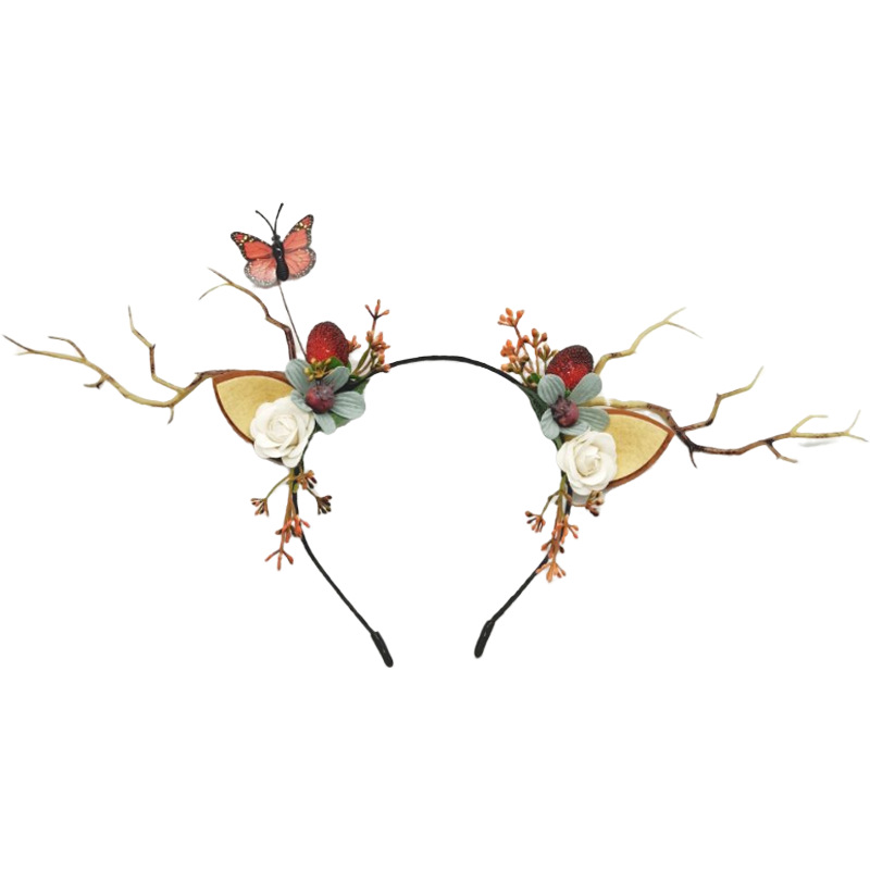 Luminous Antlers Headband Cross-Border New Arrival Christmas Headband Elk Berry Cat Ears Headdress Factory Wholesale Luminous Antlers Headband Cross-Border New Arrival Christmas Headband Elk Berry Cat Ears Headdress Factory Wholesale