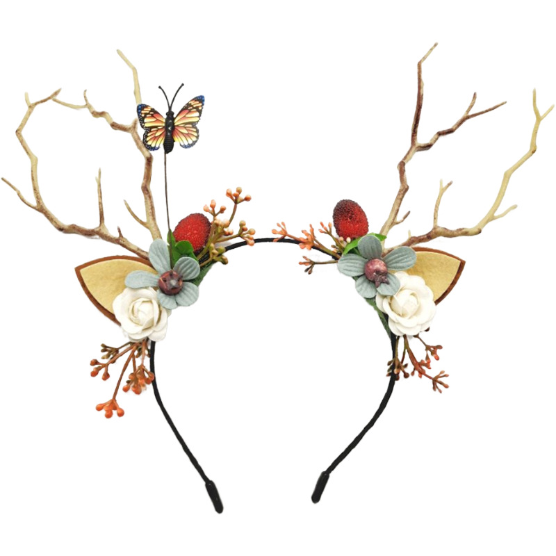 Luminous Antlers Headband Cross-Border New Arrival Christmas Headband Elk Berry Cat Ears Headdress Factory Wholesale Luminous Antlers Headband Cross-Border New Arrival Christmas Headband Elk Berry Cat Ears Headdress Factory Wholesale