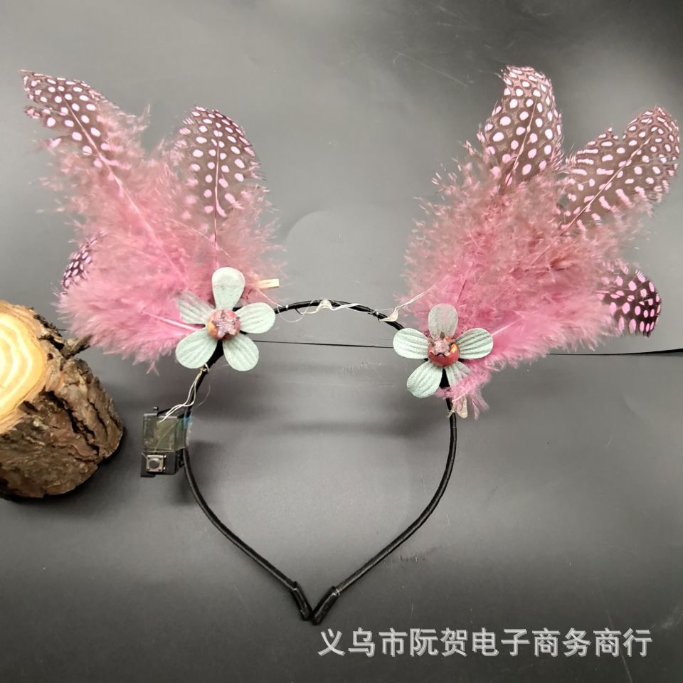 Luminous Antlers Headband Cross-Border New Arrival Christmas Headband Elk Berry Cat Ears Headdress Factory Wholesale Luminous Antlers Headband Cross-Border New Arrival Christmas Headband Elk Berry Cat Ears Headdress Factory Wholesale