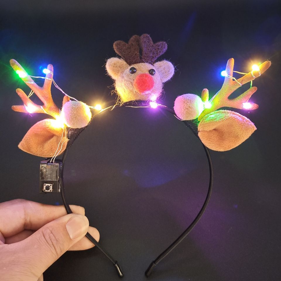Luminous Antlers Headband Cross-Border New Arrival Christmas Headband Elk Berry Cat Ears Headdress Factory Wholesale Luminous Antlers Headband Cross-Border New Arrival Christmas Headband Elk Berry Cat Ears Headdress Factory Wholesale