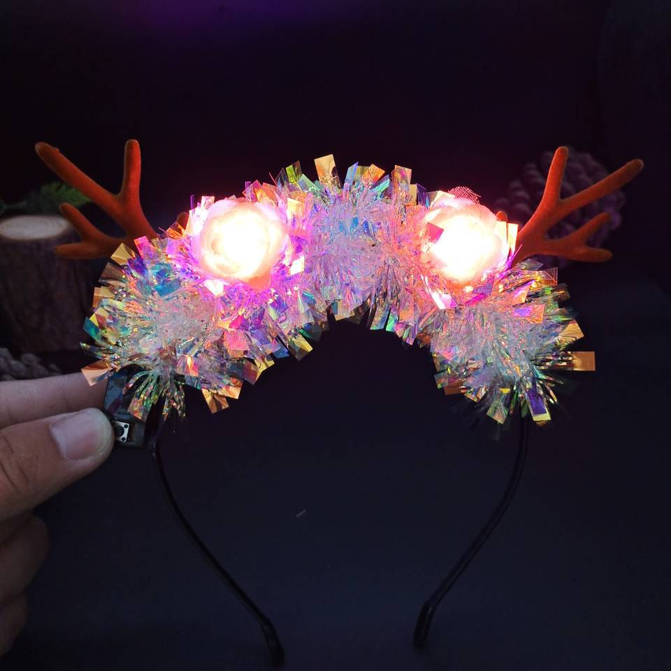 Luminous Antlers Headband Cross-Border New Arrival Christmas Headband Elk Berry Cat Ears Headdress Factory Wholesale Luminous Antlers Headband Cross-Border New Arrival Christmas Headband Elk Berry Cat Ears Headdress Factory Wholesale