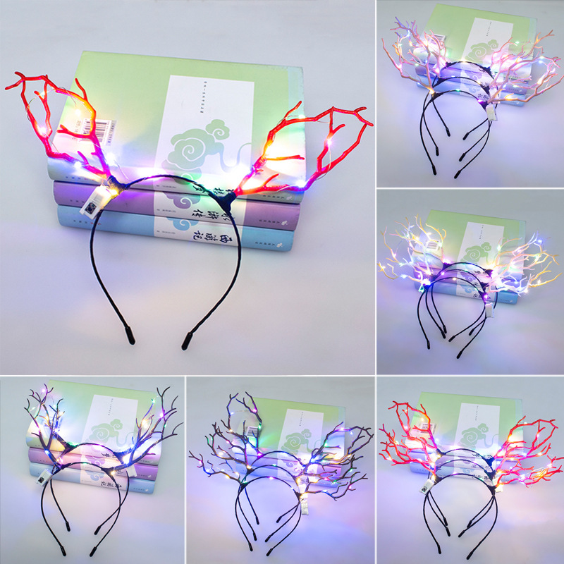 Christmas Headwear Antlers Concert Glowing Headdress Night Market Hot Sale Antlers Headband Wholesale Luminous Antlers Christmas Headwear Antlers Concert Glowing Headdress Night Market Hot Sale Antlers Headband Wholesale Luminous Antlers