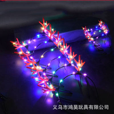 Christmas Headwear Antlers Concert Glowing Headdress Night Market Hot Sale Antlers Headband Wholesale Luminous Antlers Christmas Headwear Antlers Concert Glowing Headdress Night Market Hot Sale Antlers Headband Wholesale Luminous Antlers