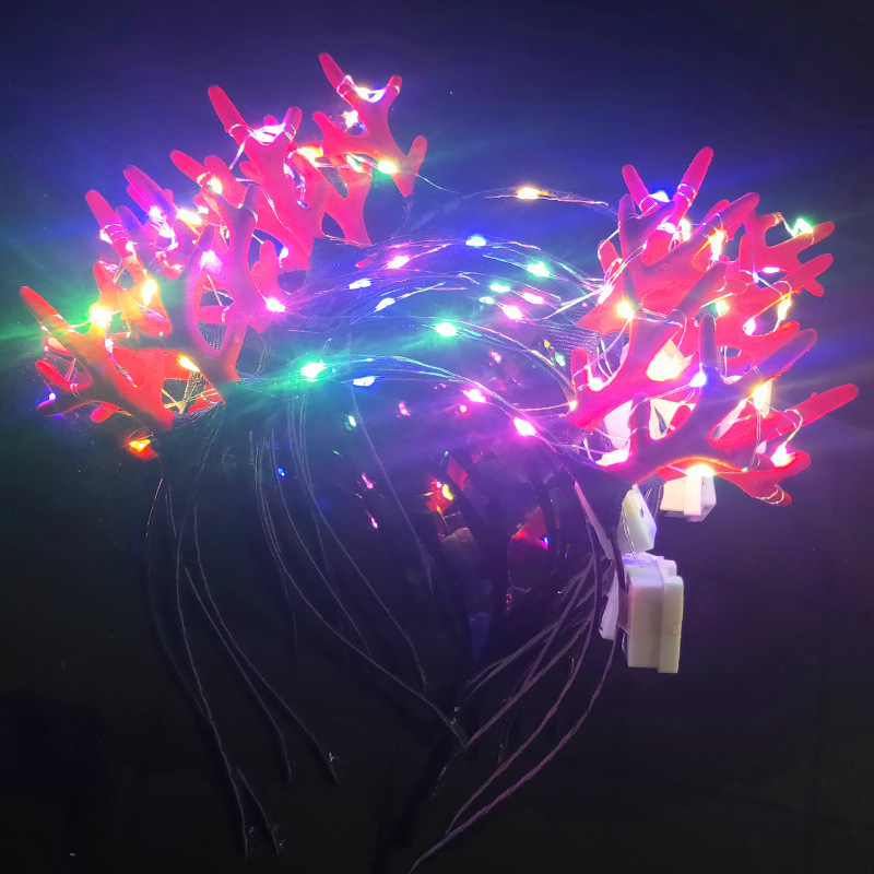 Christmas Headwear Antlers Concert Glowing Headdress Night Market Hot Sale Antlers Headband Wholesale Luminous Antlers Christmas Headwear Antlers Concert Glowing Headdress Night Market Hot Sale Antlers Headband Wholesale Luminous Antlers