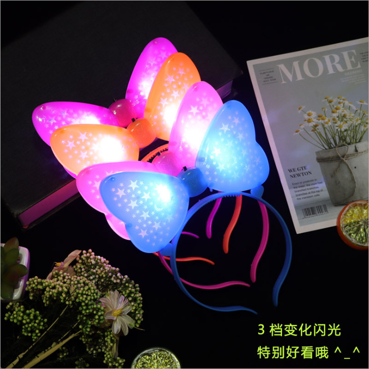 Cat Ear Headband Horn Antlers Butterfly Headband WeChat Business Push Scan Code Gift Push Wholesale Luminous Antlers