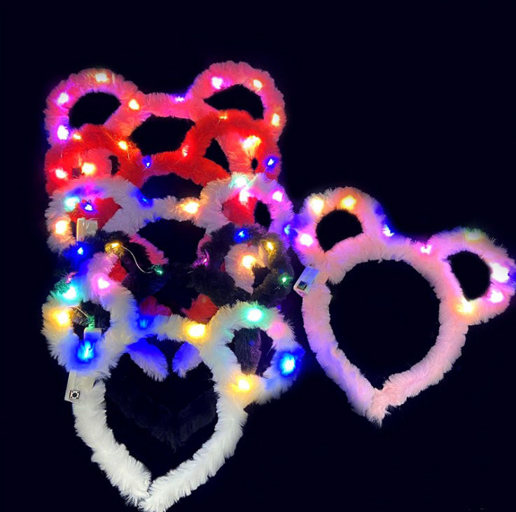 Luminous 10 Lights Rabbit Ears Hair Hoop Flash Antlers Push Cat Ears Mickey Light Included Headband Stall Toys Wholesale Luminous 10 Lights Rabbit Ears Hair Hoop Flash Antlers Push Cat Ears Mickey Light Included Headband Stall Toys Wholesale