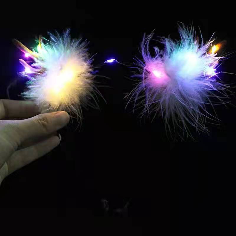 Christmas Luminous Antlers Headband Fairy Elk Barrettes Elf Headband Activity Decoration Children Headwear Toy