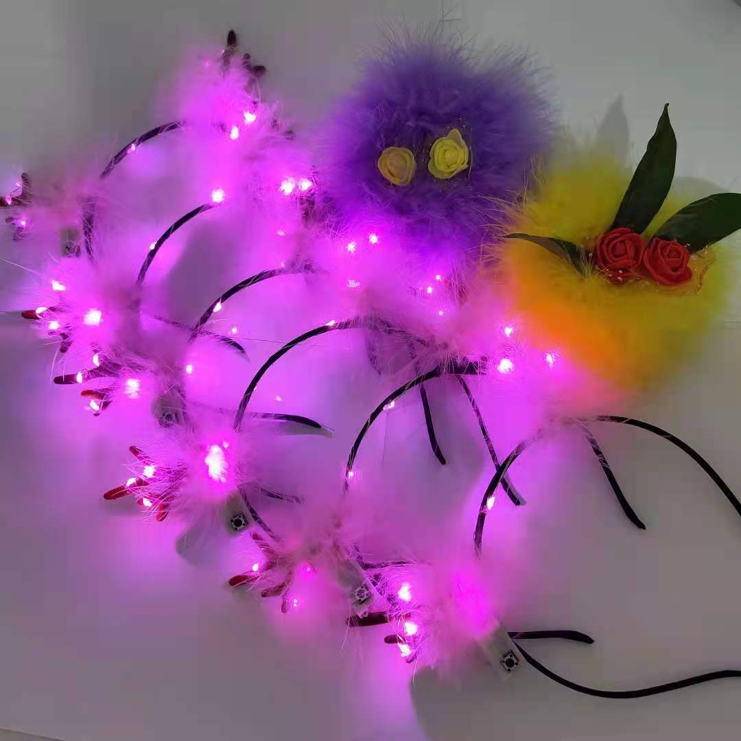 Christmas Luminous Antlers Headband Fairy Elk Barrettes Elf Headband Activity Decoration Children Headwear Toy