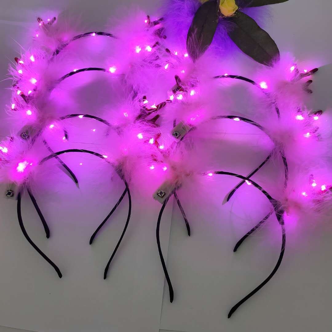 Christmas Luminous Antlers Headband Fairy Elk Barrettes Elf Headband Activity Decoration Children Headwear Toy