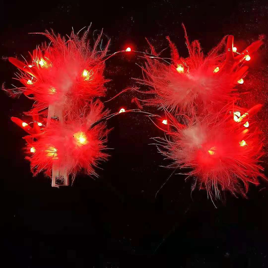 Christmas Luminous Antlers Headband Fairy Elk Barrettes Elf Headband Activity Decoration Children Headwear Toy