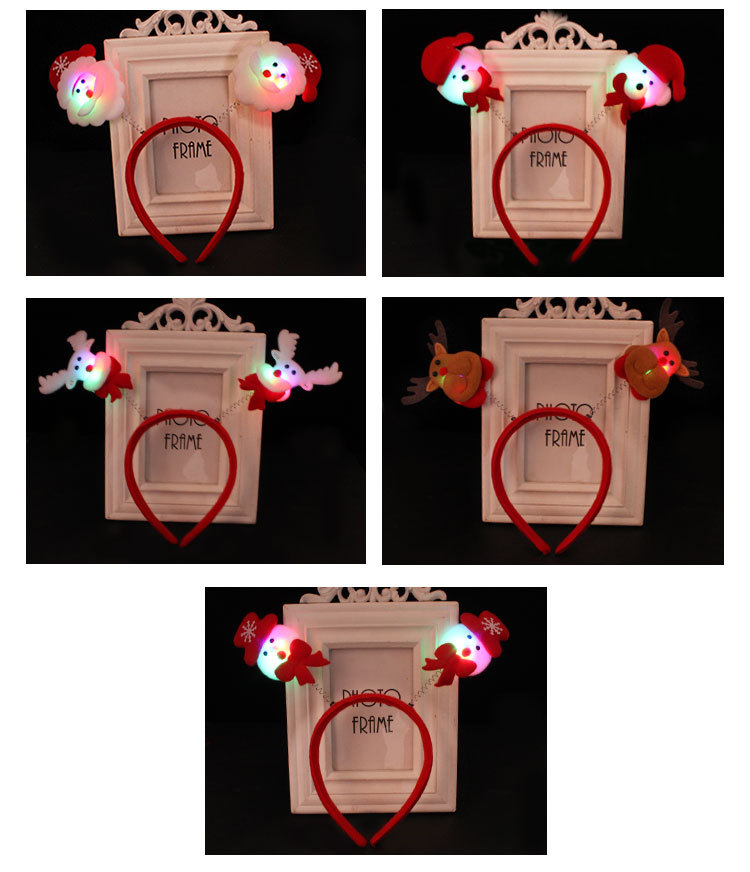 Christmas Decorations Adults and Children Dress up Christmas Luminous Head Buckle Luminous Headband Antlers Headband Christmas Hat