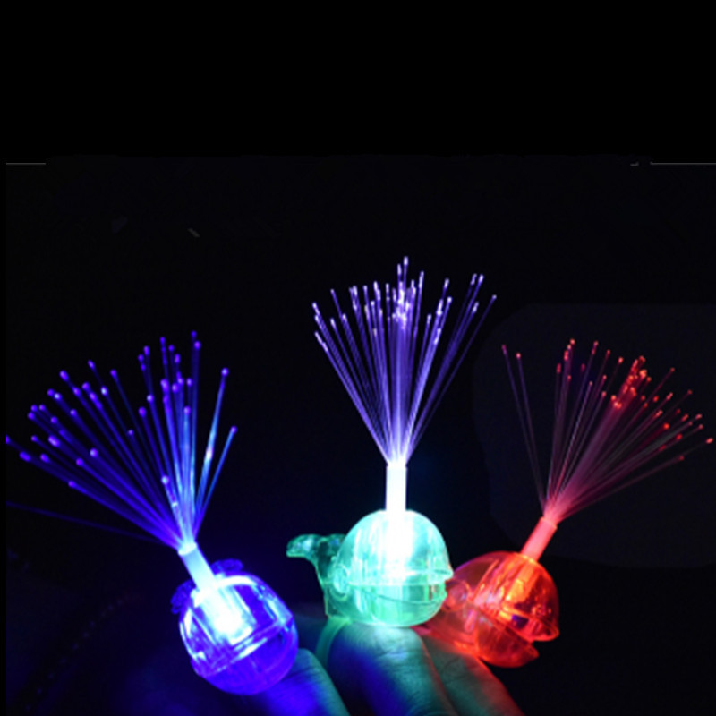 Creative Glow Ring Children Peacock Finger Lights Color Changing Peacock Open Screen Night Market Stall Flash Toy Wholesale
