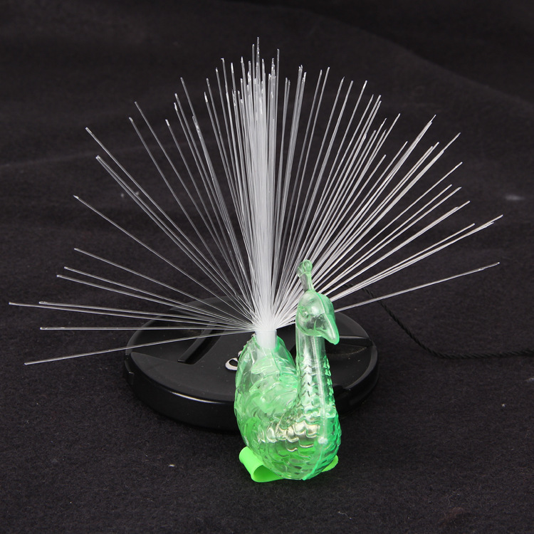 Creative Glow Ring Children Peacock Finger Lights Color Changing Peacock Open Screen Night Market Stall Flash Toy Wholesale
