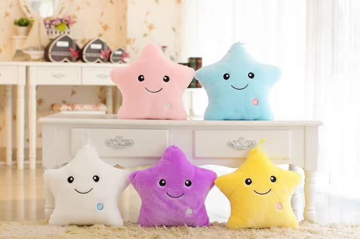 Customized Creative Glow Colorful FivePointed Star Pillow Valentine's Day Plush Toy Girls' Gifts Whole Customized Creative Glow Colorful FivePointed Star Pillow Valentine's Day Plush Toy Girls' Gifts Whole
