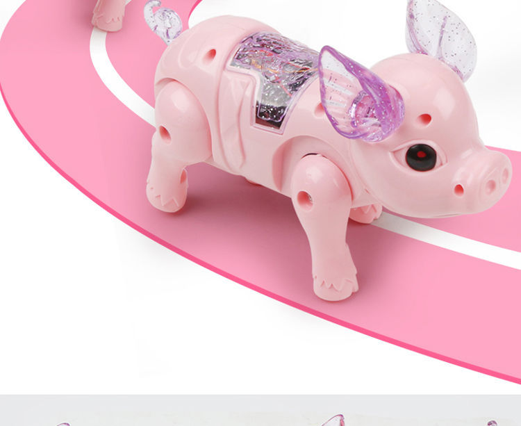 Tiktok Same Style Running Rope Pig Creative Glow Music Children's Toy Electric Pig Night Market Stall Supply Tiktok Same Style Running Rope Pig Creative Glow Music Children's Toy Electric Pig Night Market Stall Supply