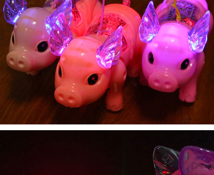 Tiktok Same Style Running Rope Pig Creative Glow Music Children's Toy Electric Pig Night Market Stall Supply Tiktok Same Style Running Rope Pig Creative Glow Music Children's Toy Electric Pig Night Market Stall Supply